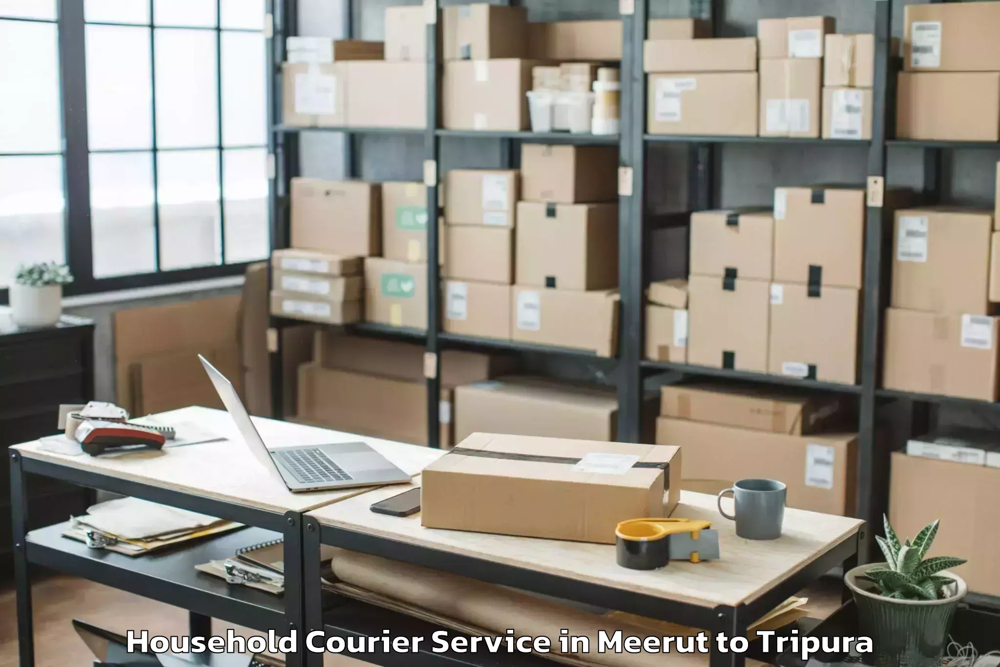 Get Meerut to Ambasa Household Courier